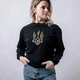 Жіночий світшот-вишиванка з вишивкою "Український тризуб червона калина" чорний Розмір L - зображення 2