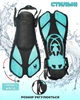 Спортивные ласты для плаванья VelaSport Shark (32/36) регулируемые для дайвинга, снорклинга, бассейна, подводной охоты Длина 35см. с Открытой пяткой Детские и взрослые Бирюзовые - изображение 1