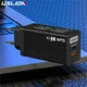 Зарядное устройство USLION GaN 65W Быстрая зарядка ноутбука смартфона павербанка PD Quick Charge +Кабель 100W (carbon) - изображение 2