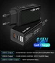 Зарядное устройство USLION GaN 65W Быстрая зарядка ноутбука смартфона павербанка PD Quick Charge +Кабель 100W (carbon) - изображение 3
