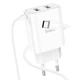 Мережевий зарядний пристрій Hoco C103A з кабелем Type-C Cable Courser Dual-Port Charger 2USB 2.1A White - зображення 2