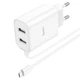 Зарядное устройство со встроенным кабелем Micro-USB Android HOCO C103A |2USB / 2.1A| Белый - изображение 4