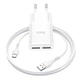 Сетевое зарядное устройство Hoco C88A Star round dual port charger set (with Type-C cable) White - изображение 4
