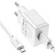 Мережевий зарядний пристрій Hoco C106A Leisure 10.5 Вт USB-A з кабелем Micro-USB білий - изображение 6