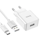 Сетевое зарядное устройство Hoco C106A Leisure single port charger set (with Type-C cable) White - изображение 4