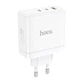 Сетевое зарядное устройство Hoco N30 Glory PD65W three-port (USB + 2USB-C) fast charger White - изображение 4