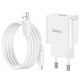 Мережевий зарядний пристрій Hoco C106A Leisure single port charger set (with Lighting cable) White - зображення 6