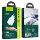 Адаптер мережевий Hoco Type-C Cable Briar dual Port charger set N8 |2USB, 2.4A| (Safety Certified) білий - зображення 9