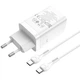 Сетевое зарядное устройство Hoco N23 Astral PD45W dual port (2USB-C) charger set (Type-C to Type-C cable) White - изображение 6