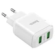 Сетевое зарядное устройство Hoco N6 Charmer dual port QC3.0 charger White - изображение 3