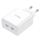 Сетевое зарядное устройство Hoco C108A Leader PD35W dual port (2USB-C) charger White - изображение 4
