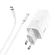 Сетевое зарядное устройство Hoco N16 Scenery 65W three-port (USB + 2USB-C) GaN charger set (Type-C to Type-C cable) White - изображение 6