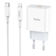 Сетевое зарядное устройство Hoco C76A Plus Speed source PD20W charger set (Type-C to Lighting cable) White - изображение 1