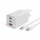 Сетевое зарядное устройство Baseus GaN5 Pro Fast Charger USB + 2USB-C 65W&nbsp;(with Type-C to Type-C cable) (CCGP120202) White - изображение 2
