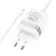 Мережевий зарядний пристрій Hoco N21 Extension speed PD30W+QC3.0 charger set (Type-C to Lighting cable) White - зображення 5