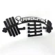 Медальница с фанеры в форме штанги "Powerlifting" с кубками Черный/Белый - изображение 2