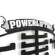 Медальница с фанеры в форме штанги "Powerlifting" с кубками Черный/Белый - изображение 3