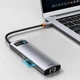 USB-C хаб (HUB) Baseus CAHUB-CV0G 8-in-1, 3xUSB 3.0+HDMI+USB-C PD+RJ45+microSD/SD reader - изображение 12