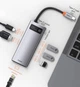 USB-хаб USB Type-C Baseus Metal Gleam Multi-functional 6-in-1 (PD, USB, HDMI, RJ45) (CAHUB-CW0G) Gray - зображення 3