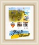 Фоторамка для марки F Пес Патрон "Glory to Ukraine" 17.5-21 під марку 12.4-12.4 багет: 1171-0061 перламутр із золотом (з глянцевим склом 1-1.5мм, паспарту біле, двп) EmojiFrame - зображення 1