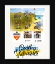 Фоторамка для марки F Пес Патрон "Слава Україні" 17.5-21 під марку 12.4-12.4 багет: DL1805-01 чорний (з глянцевим прозорим пластиком 0.8мм, паспарту біле, двп) EmojiFrame - зображення 3