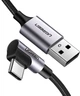 Kabel Ugreen US284 USB 2.0 to Angled USB Type-C Cable Aluminum Shell with Braided 3 A 3 m Black (6957303872558) - obraz 2