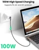 Kabel Ugreen US335 Kątowy USB Type-C na Kątowy Kabel USB Type-C 100W 5A Aluminiowa obudowa z oplotem 2 m Czarny (6957303876983) - obraz 2
