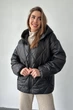 Женская демисезонная куртка стеганая с капюшоном KML 0002 L (48-50) Черный (K - 0002/1 B) - изображение 1