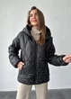 Женская демисезонная куртка стеганая с капюшоном KML 0002 L (48-50) Черный (K - 0002/1 B) - изображение 8