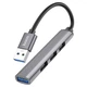 USB-HUB адаптер HOCO HB26 4 in 1 adapter(USB to USB3.0+USB2.0*3) Metal Gray - изображение 1