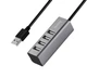 USB хаб HOCO HB1 4xUSB Line Machine Tarnish (USB перехідник, подовжувач) Grey (6957531038139) - зображення 1