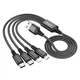 Кабель Hoco Combo 4-in-1 2type-C+Lightning + Micro USB Super charging cable X76 |1M, 2A| black - изображение 2