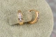 Сережки кільця Хuping Jewelry спереду камінці бортики по краях 1.2 см золотисті - зображення 2