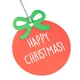Бирка-открытка Lesko Happy Christmas! для новогодних подарков (OPT-121) - изображение 1
