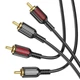 Аудіо кабель тюльпан RCA на RCA BOROFONE red і white double lotus audio cable (1,5м). Black - зображення 3