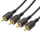 Аудіо кабель тюльпан RCA на RCA BOROFONE red і white double lotus audio cable (1,5м). Black - зображення 2