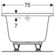 Ванна акриловая Geberit Selnova Square 170x75 554.385.01.1 + ножки - изображение 2