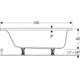Ванна акриловая Geberit Selnova Square 150x70 554.381.01.1+ ножки - изображение 3