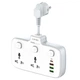 Сетевой удлинитель фильтр LDNIO SC2413 |2500W, 2M, 2 розетки, 3USB/1Type-C, 10A/20W, PD/QC| White - изображение 1
