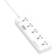 Сетевой удлинитель фильтр LDNIO SC5415 |2500W, 2M, 5 розеток, 3USB/1Type-C, 10A/20W, PD/QC| White - изображение 3