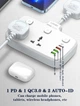 Сетевой удлинитель фильтр LDNIO SC2413 |2500W, 2M, 2 розетки, 3USB/1Type-C, 10A/20W, PD/QC| White - изображение 7