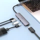 Адаптер перехідник USB-Хаб Hoco HB27 4 in 1 (HDMI+USB3.0+USB2.0*2+PD) dark grey - зображення 8