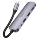 Адаптер перехідник USB-Хаб Hoco HB27 4 in 1 (HDMI+USB3.0+USB2.0*2+PD) dark grey - зображення 5