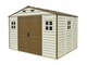 Сарай пластиковый Woodside 325x247x231 см слоновая кость, коричневая крыша - изображение 2