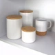 Емкость для хранения MBM HOME 1000 мл KP-13 L WHITE/WOOD белая/дерево - изображение 4