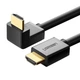 Кабель UGREEN HD103 HDMI 1.4 to HDMI 90˚ 4K@30Hz 2m Black (10173) - изображение 2