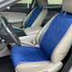 Накидки на сидіння з алькантари Lux ПАЙКА, Квадратний темно синій ромб. Стандарт. Передній комплект - изображение 1