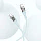 Кабель Type C на Type C з підтримкою швидкої зарядки 60W: надійний та зручний, прозорий пластик та двокольорове обплетення у стильному виконанні - Light blue (U111) - зображення 2