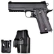Детский пистолет на пульках "Colt 1911 Rail" Galaxy G25+ металл черный с кобурой - изображение 3