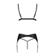 Комплект екошкіри Passion Miley Set black L/XL: трусики, бюстгальтер, пояс для панчіх - зображення 4